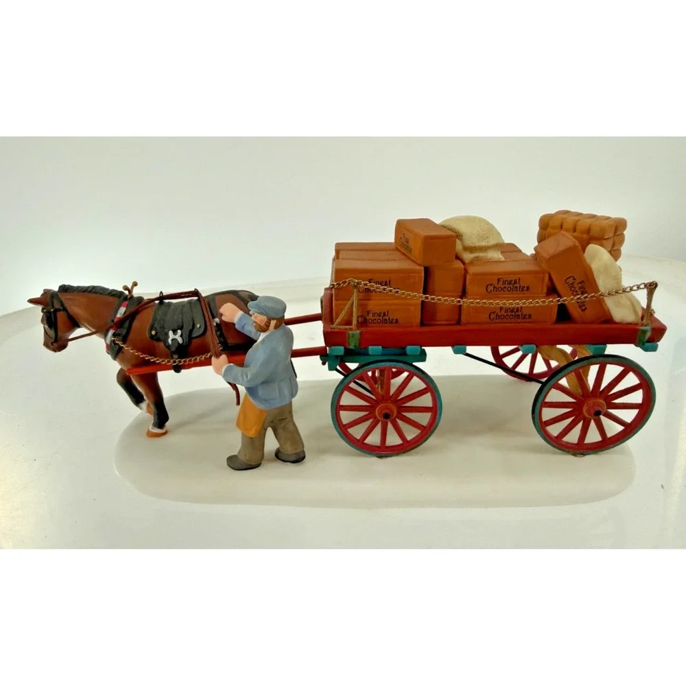 Department 56 Dickens Village Gourmet Chocolates Delivery Wagon Horse Drawn Cart